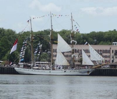 Savannah Waterfront, Indonesia's "Dewaruci" ... tall Ships 2012 image. Click for full size.