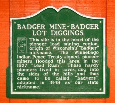 Badger Mine – Badger Lot Diggings Marker image. Click for full size.