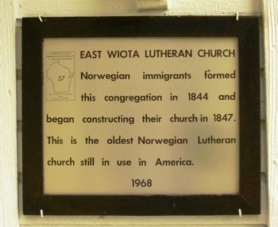 East Wiota Lutheran Church Marker image. Click for full size.