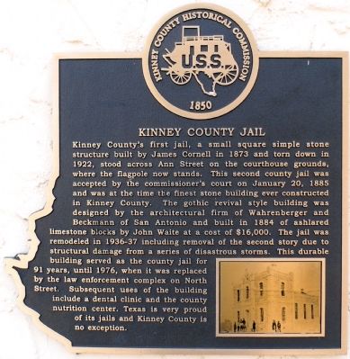 Kinney County Jail Marker image. Click for full size.