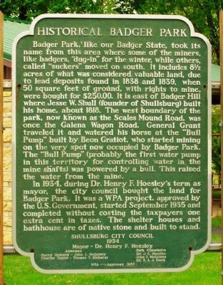 Historical Badger Park Marker image. Click for full size.