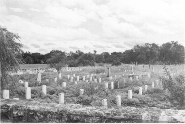 Historic view of Fort Clark's original post cemetery image. Click for full size.
