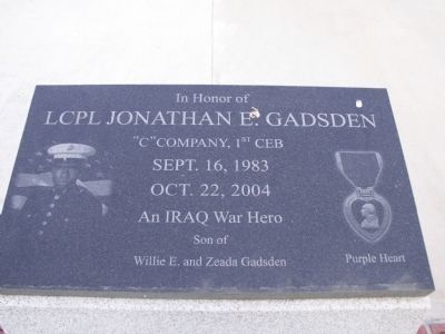 LCPL Jonathan E. Gadsden memorial image. Click for full size.