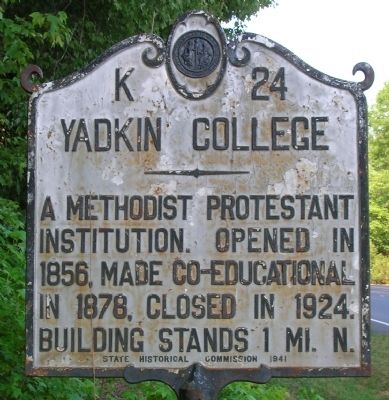 Yadkin College Marker image. Click for full size.