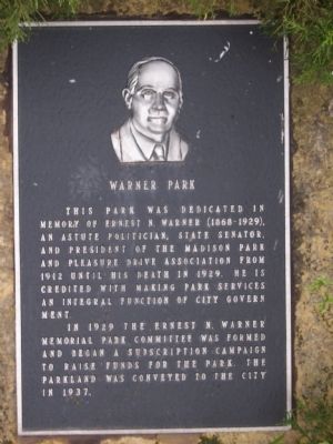 Warner Park Marker. Click for full size. Warner Park Marker image. Click for full size.
