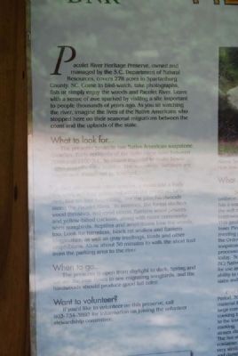 Pacolet River Heritage Preserve Marker image. Click for full size.