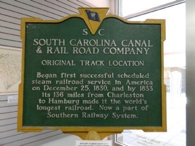 South Carolina Canal & Rail Road Company Marker image. Click for full size.