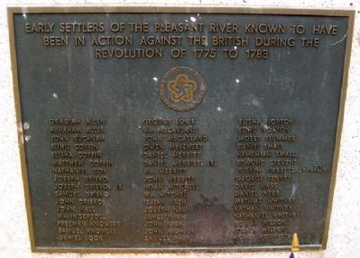 Early Settlers of the Pleasant River Marker. Click for full size. Early Settlers of the Pleasant River Marker image. Click for full size.