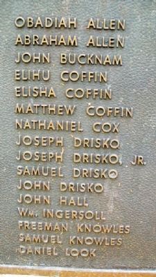 Early Settlers of the Pleasant River Honor Roll. Click for full size. Early Settlers of the Pleasant River Honor Roll image. Click for full size.