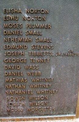 Early Settlers of the Pleasant River Honor Roll. Click for full size. Early Settlers of the Pleasant River Honor Roll image. Click for full size.