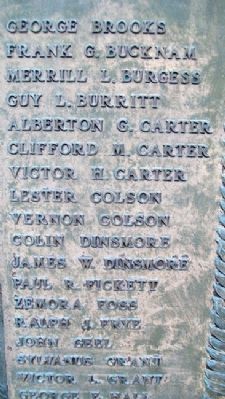 World War Memorial Honor Roll. Click for full size. World War Memorial Honor Roll image. Click for full size.