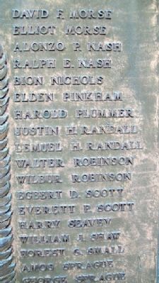 World War Memorial Honor Roll. Click for full size. World War Memorial Honor Roll image. Click for full size.
