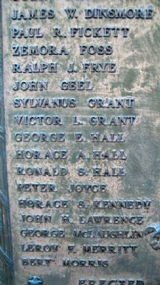 World War Memorial Honor Roll. Click for full size. World War Memorial Honor Roll image. Click for full size.