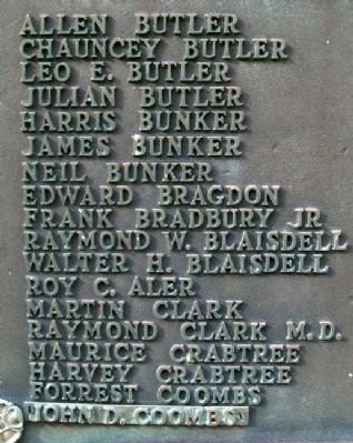 World War Memorial Honor Roll. Click for full size. World War Memorial Honor Roll image. Click for full size.