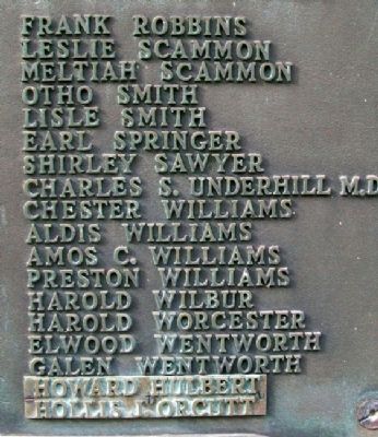 World War Memorial Honor Roll. Click for full size. World War Memorial Honor Roll image. Click for full size.