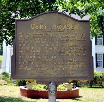 Usry House Marker. Click for full size. Usry House Marker image. Click for full size.