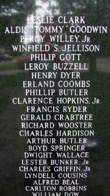 Franklin Veterans Memorial WWII Honor Roll image. Click for full size.