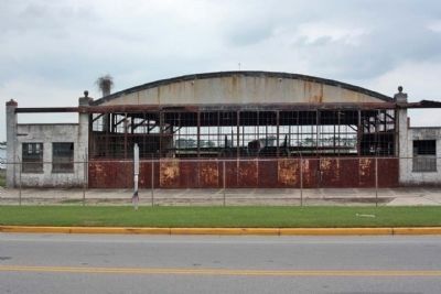 Curtiss-Wright Hangar, Housing a vintage B-25, and Marker (left) image. Click for full size.