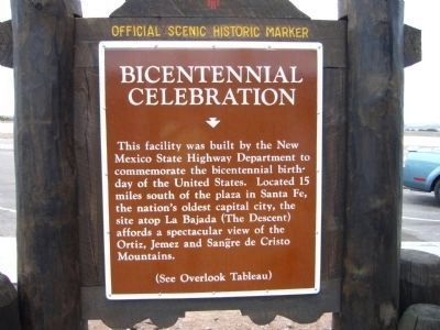 Bicentennial Celebration / La Bajada Marker - Side A image. Click for full size.