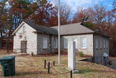 Fairplay Community Veterans Memorial Marker with Charles McGee Byrd Post No. 120 in Background image. Click for full size.