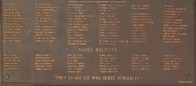 Roll of Honor Marker, list of names image. Click for full size.