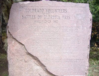 Colorado Volunteers at the Battles of Glorieta Pass Marker image. Click for full size.