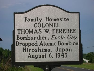 Colonel Thomas W. Ferebee Marker image. Click for full size.