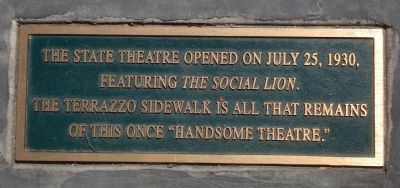 State Theatre Marker. Click for full size. State Theatre Marker image. Click for full size.