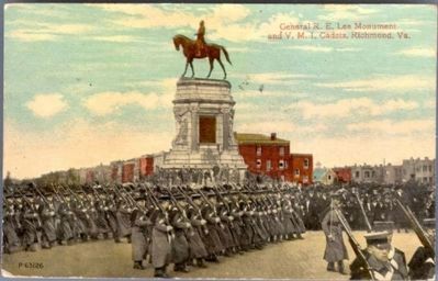 General R.E. Lee Monument and V.M.I. Cadets, Richmond, Va. image. Click for full size.
