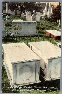 	Grave of John Marshall, Shockoe Hill Cemetery, North End of 3rd St., Richmond, Va. image. Click for full size.