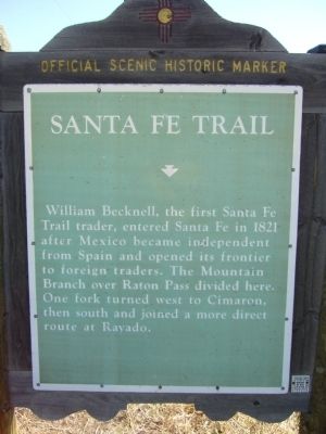 Santa Fe Trail Marker <i>Side A:</i> image. Click for full size.