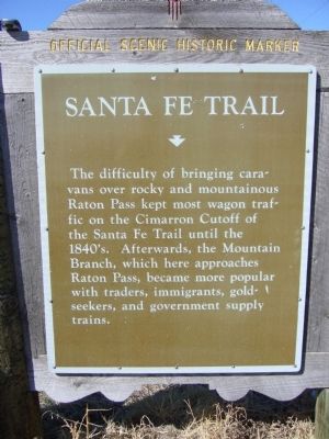 <i>Side B:</i> Santa Fe Trail Marker image. Click for full size.
