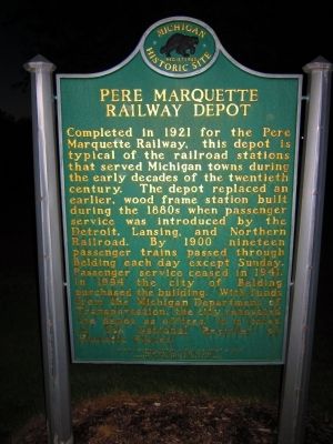 Pere Marquette Railway Depot Marker image. Click for full size.