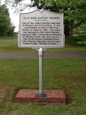 Flat Rock Baptist Church Marker (side A) image. Click for full size.