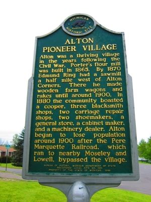 Alton Pioneer Village Marker Reverse image. Click for full size.