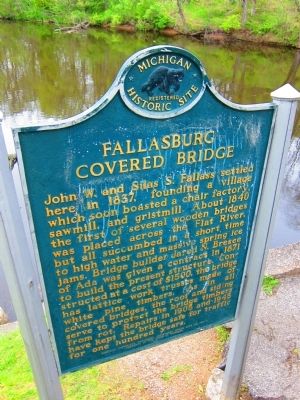 Fallasburg Covered Bridge Marker. Click for full size. Fallasburg Covered Bridge Marker image. Click for full size.