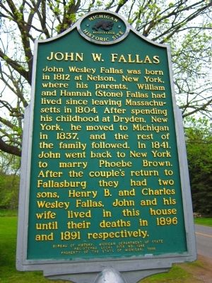 John W. Fallas Marker image. Click for full size.