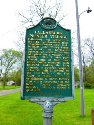 Fallasburg Pioneer Village Marker. Click for full size. Fallasburg Pioneer Village Marker image. Click for full size.