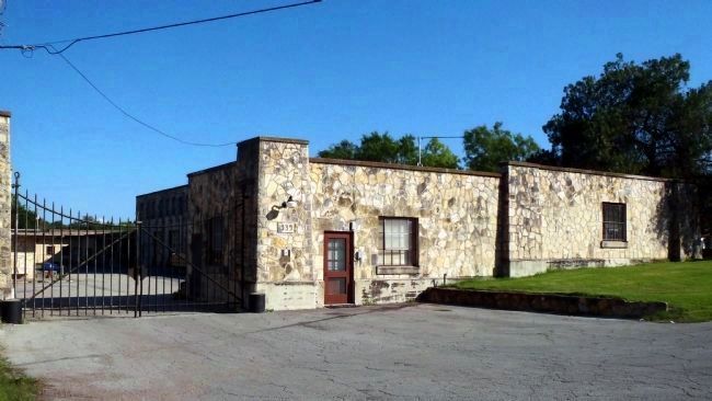 Fort Clark's Post Motor Pool, marker is on right side of gate. Click for full size. Fort Clark's Post Motor Pool, marker is on right side of gate image. Click for full size.