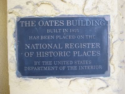 The Oates Building NRHP Plaque image. Click for full size.