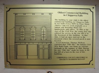 Oldest Commercial Building in Chippewa Falls Marker image. Click for full size.