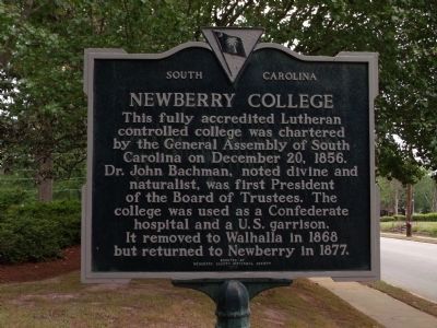 Newberry College Marker. Click for full size. Newberry College Marker image. Click for full size.