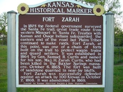 Fort Zarah Marker image. Click for full size.