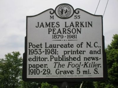 James Larkin Pearson Marker. Click for full size. James Larkin Pearson Marker image. Click for full size.