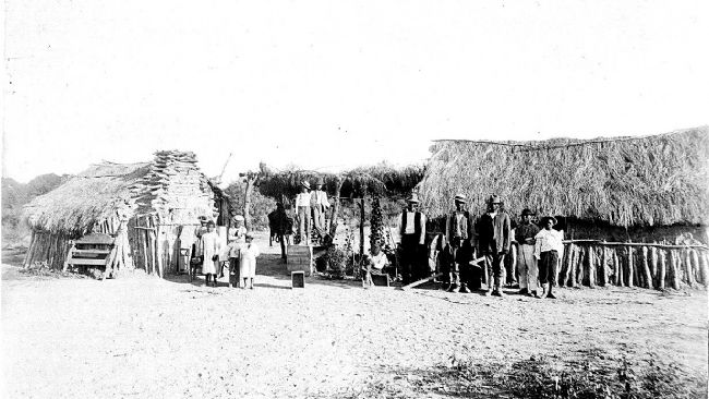 Historic view of the Seminole Scout Camp on Fort Clark image. Click for full size.