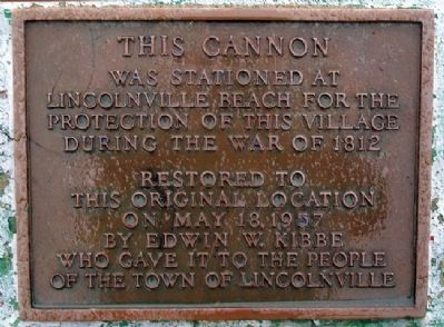 Lincolnville War of 1812 Cannon Marker image. Click for full size.