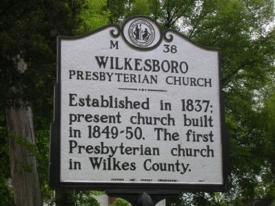 Wilkesboro Presbyterian Church Marker image. Click for full size.