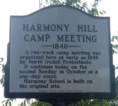 Harmony Hill Camp Meeting Marker. Click for full size. Harmony Hill Camp Meeting Marker image. Click for full size.