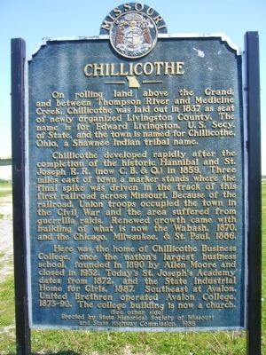 <i>Side A:</i> Chillicothe Marker image. Click for full size.