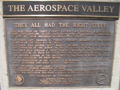 The Aerospace Valley Marker image. Click for full size.